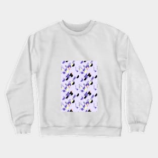 Retro half moon with stars and purple background Crewneck Sweatshirt